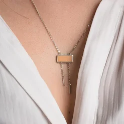 Holzkern Halsketten|Schmuck^Abstract Halskette