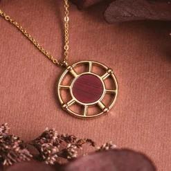 Holzkern Halsketten|Schmuck^Amulett Halskette