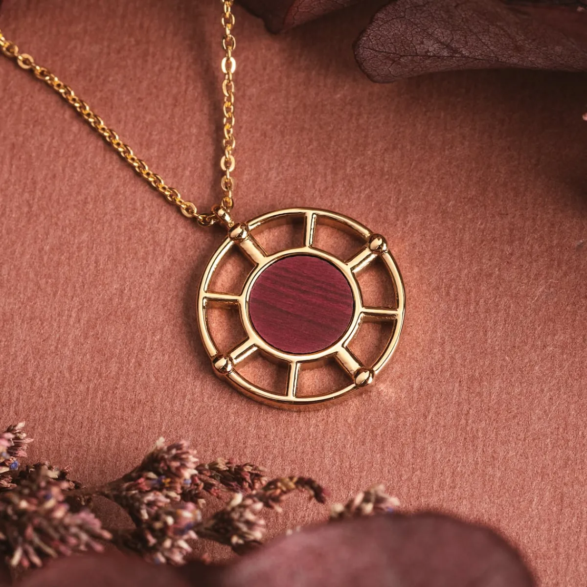 Holzkern Halsketten|Schmuck^Amulett Halskette