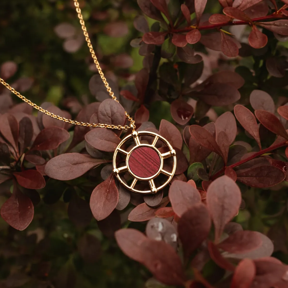 Holzkern Halsketten|Schmuck^Amulett Halskette
