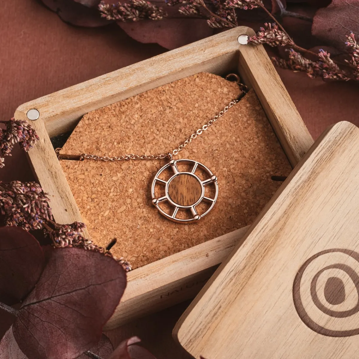 Holzkern Halsketten|Schmuck^Amulett Halskette