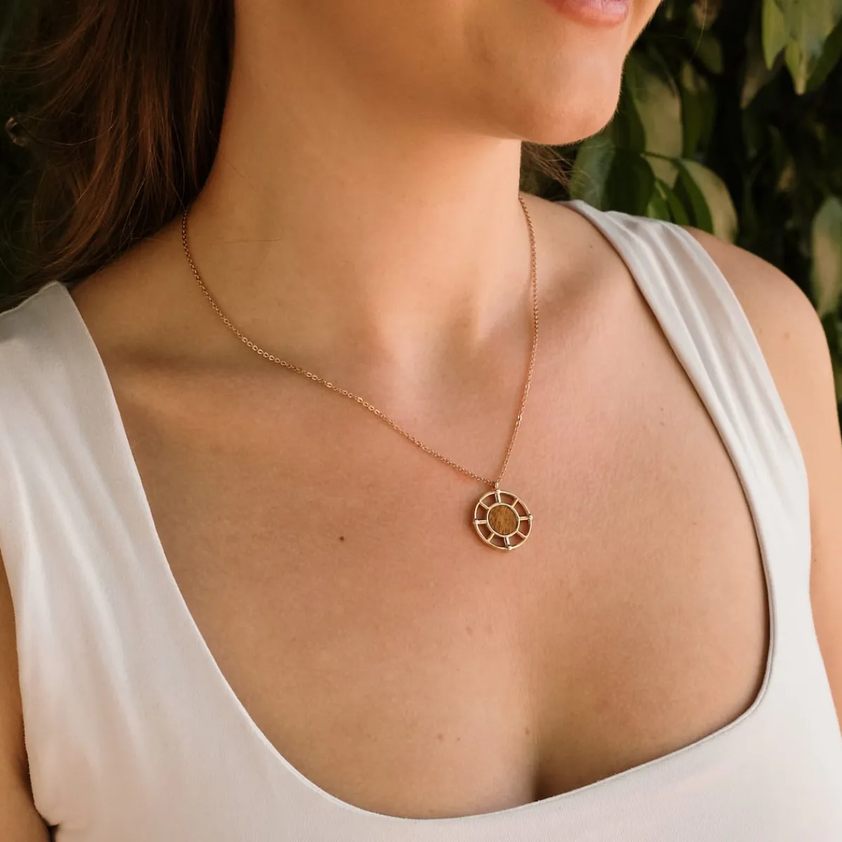 Holzkern Halsketten|Schmuck^Amulett Halskette