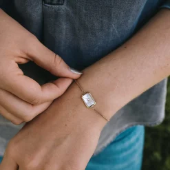 Holzkern Armbänder|Schmuck^Aquarell Armband