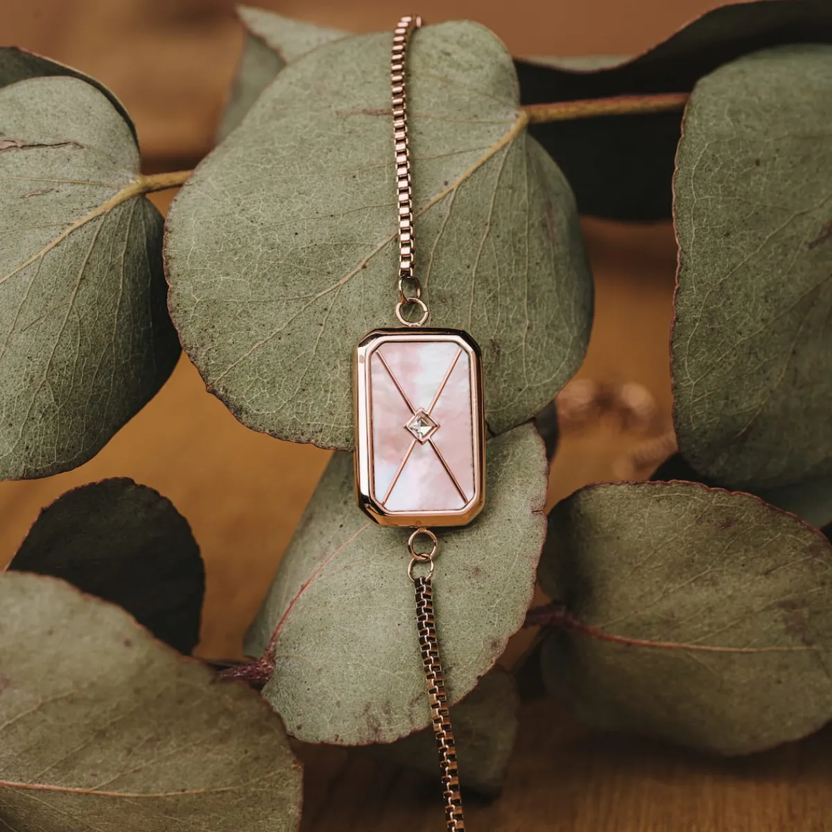 Holzkern Armbänder|Schmuck^Aquarell Armband