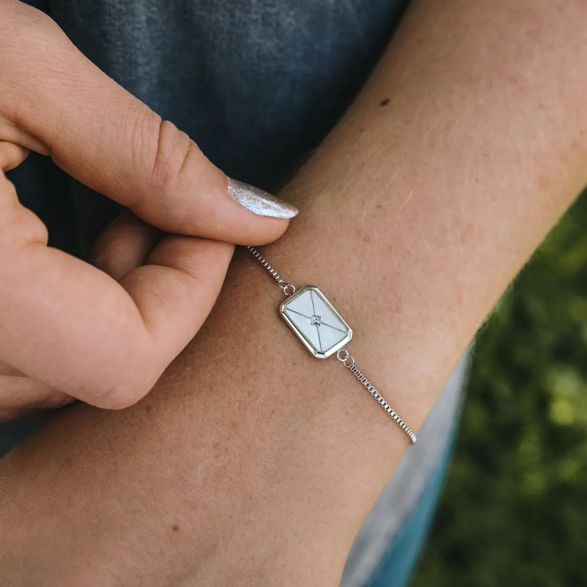 Holzkern Armbänder|Schmuck^Aquarell Armband