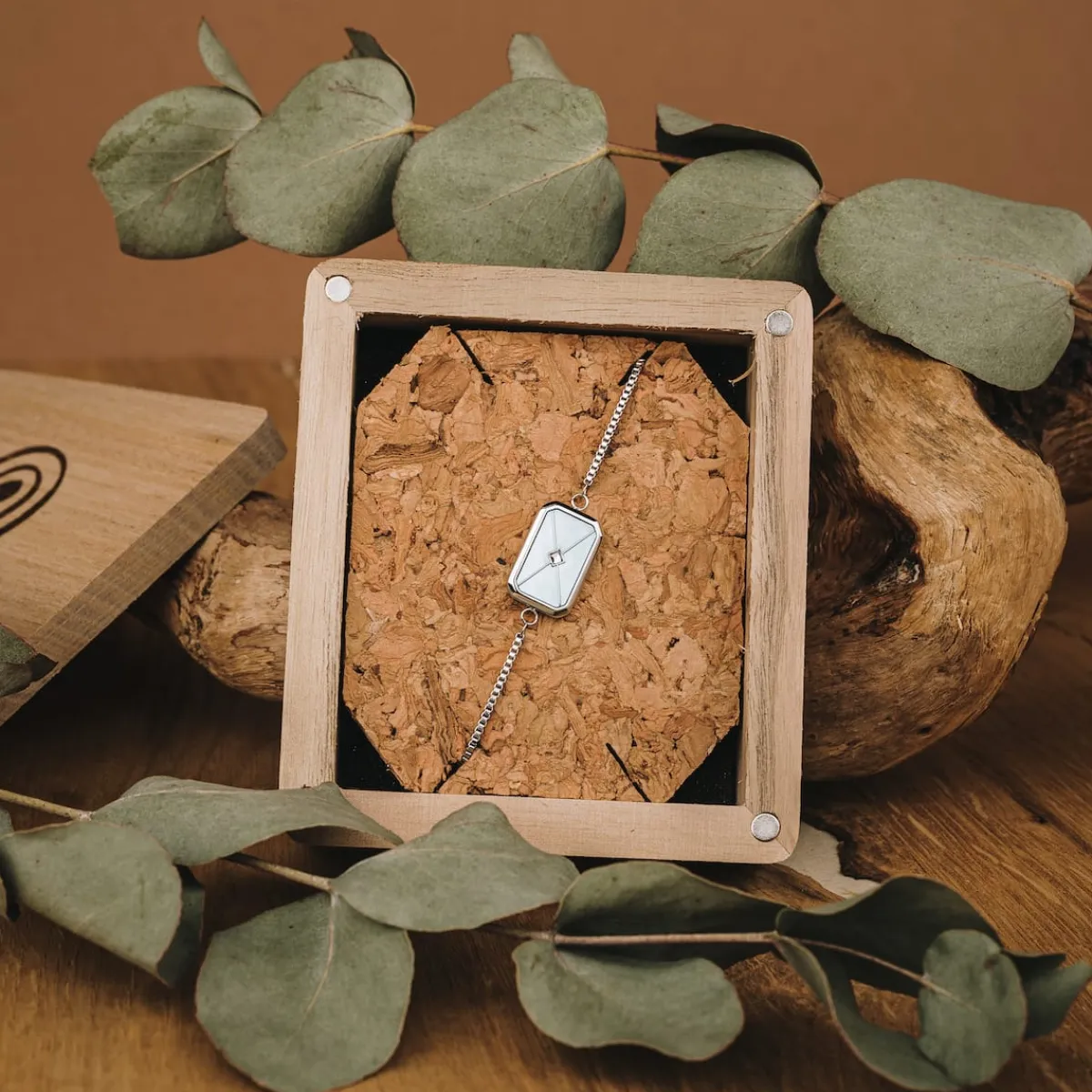 Holzkern Armbänder|Schmuck^Aquarell Armband