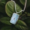 Holzkern Halsketten|Schmuck^Aquarell Halskette
