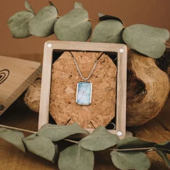Holzkern Halsketten|Schmuck^Aquarell Halskette