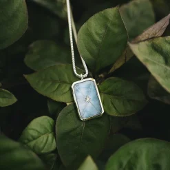 Holzkern Halsketten|Schmuck^Aquarell Halskette