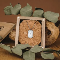 Holzkern Halsketten|Schmuck^Aquarell Halskette