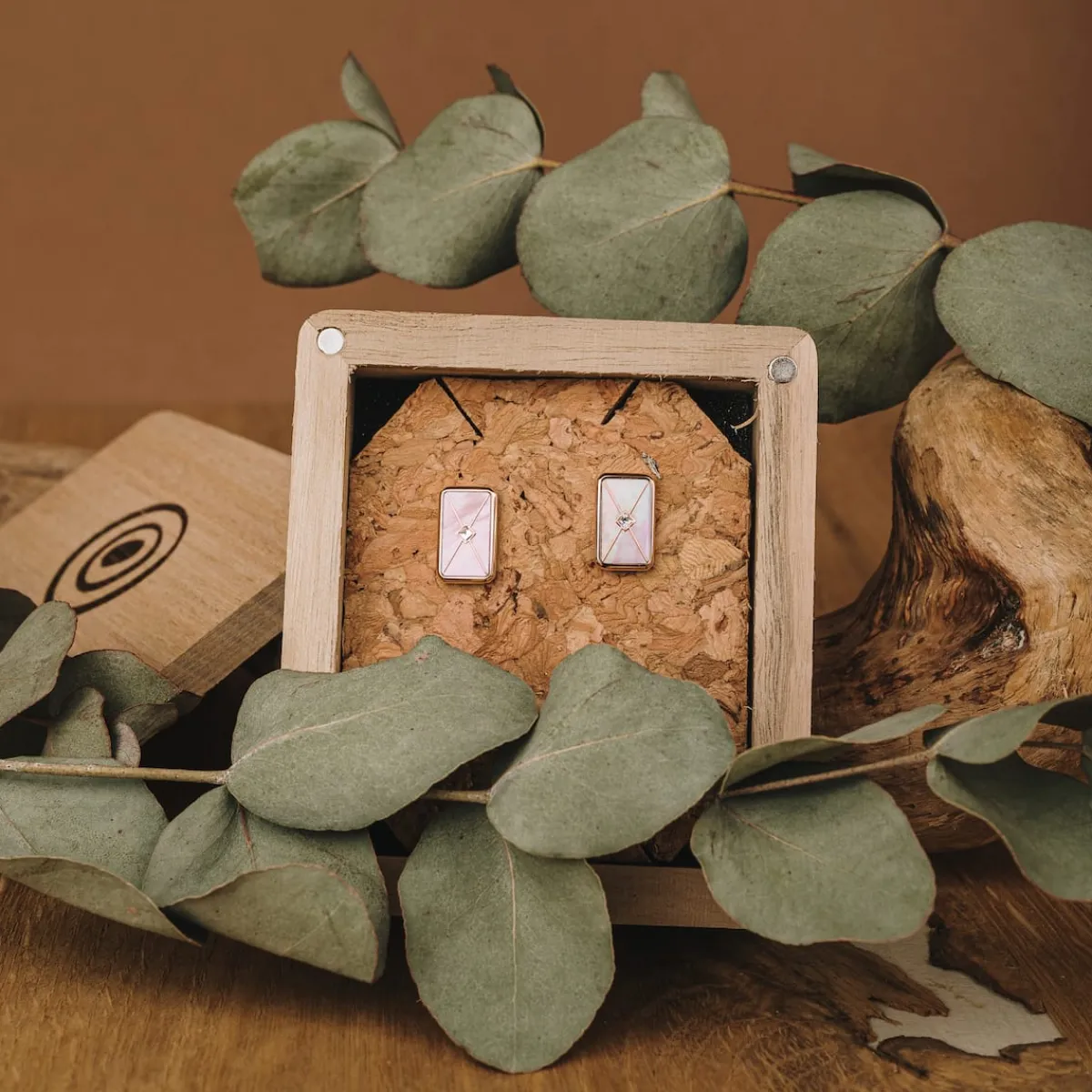 Holzkern Schmuck|Ohrringe^Aquarell Ohrringe