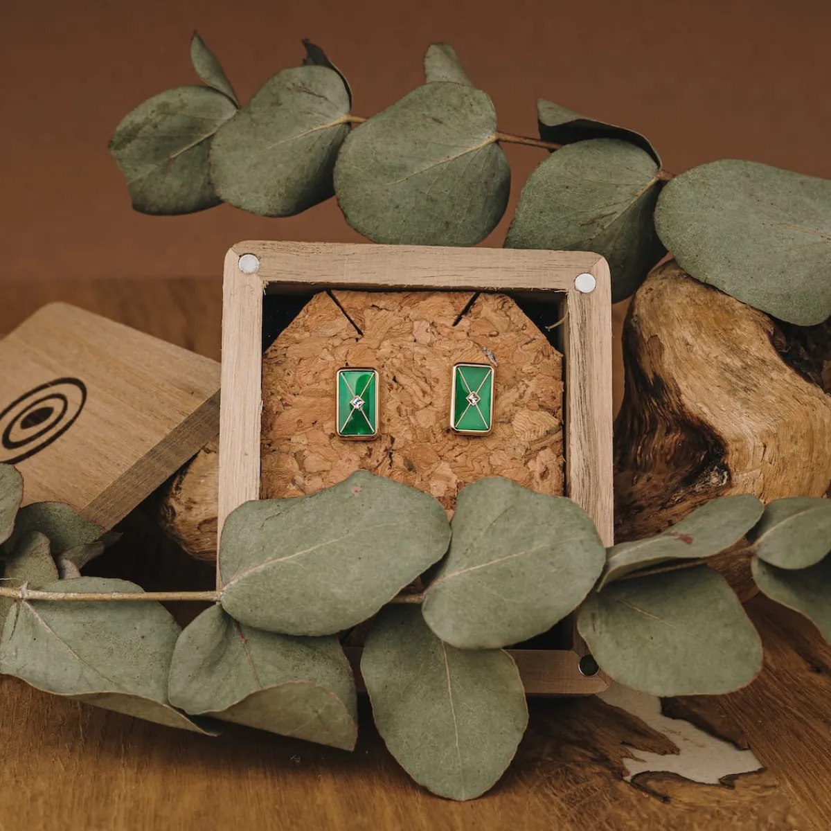 Holzkern Ohrringe|Schmuck^Aquarell Ohrringe