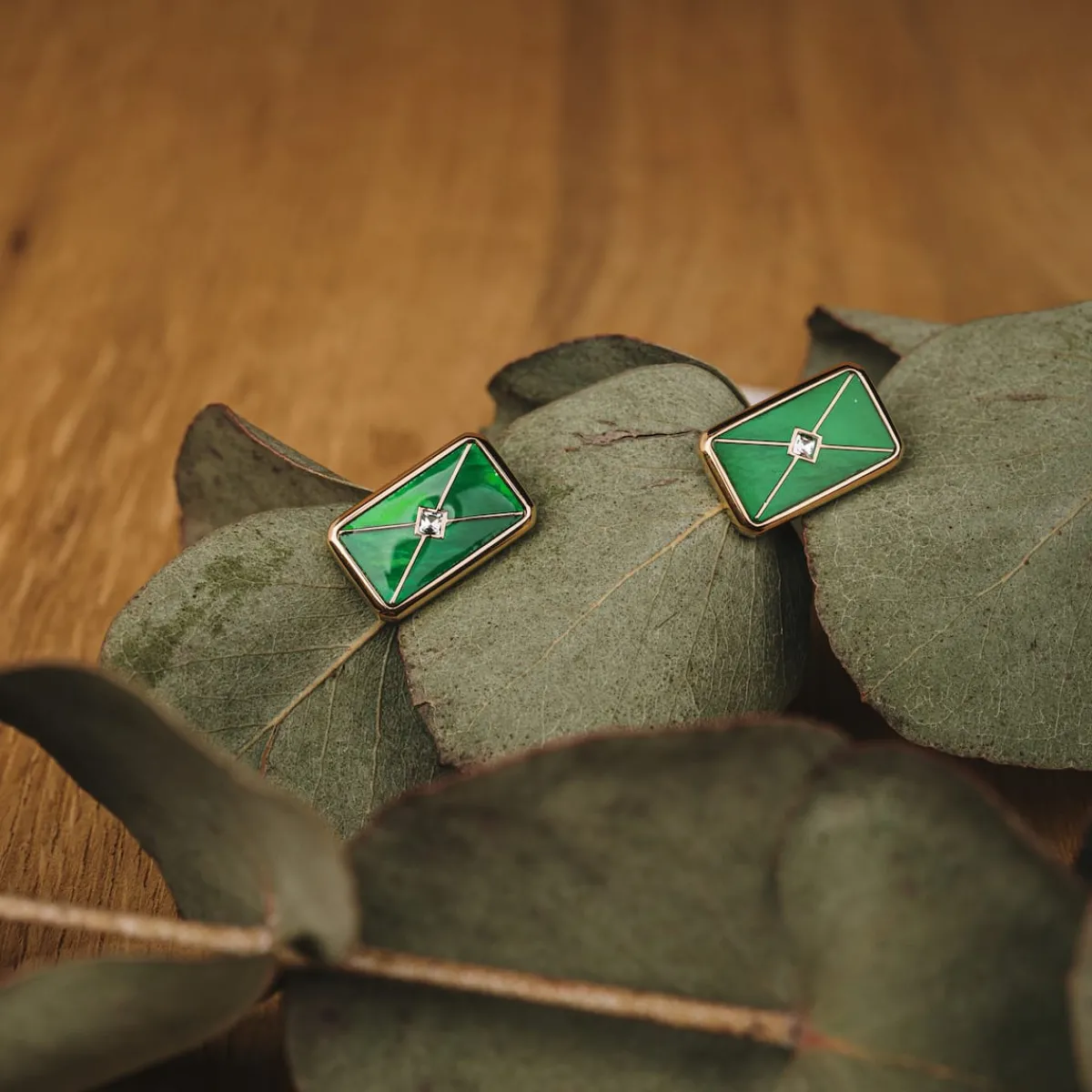Holzkern Ohrringe|Schmuck^Aquarell Ohrringe