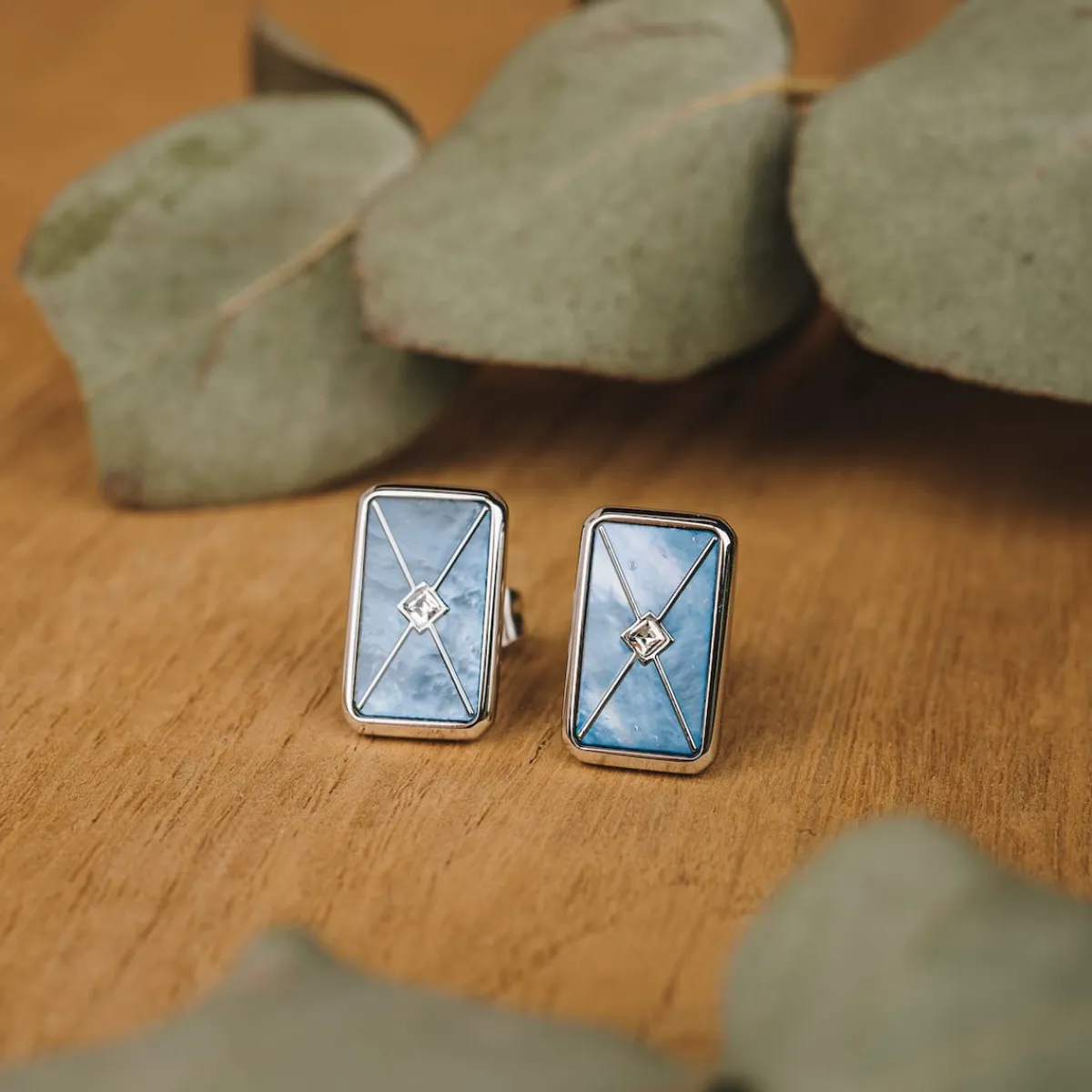 Holzkern Ohrringe|Schmuck^Aquarell Ohrringe