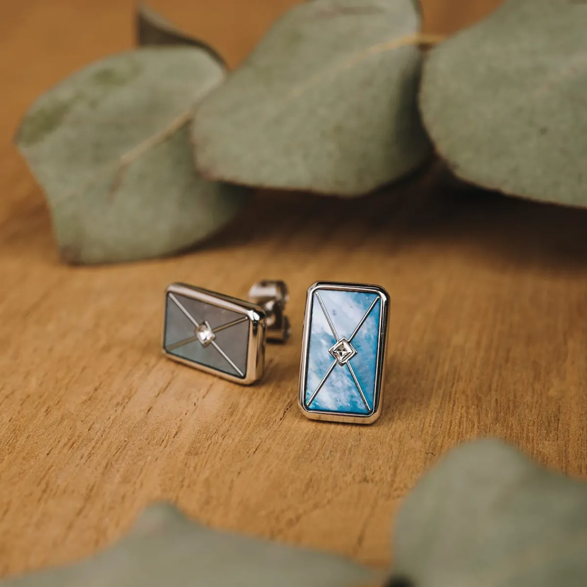 Holzkern Ohrringe|Schmuck^Aquarell Ohrringe