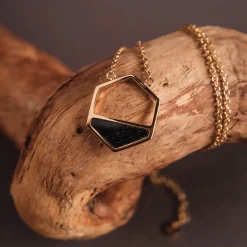 Holzkern Halsketten|Schmuck^Assemblage Halskette