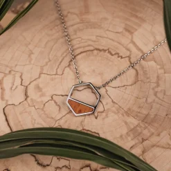 Holzkern Halsketten|Schmuck^Assemblage Halskette