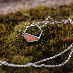 Holzkern Halsketten|Schmuck^Assemblage Halskette