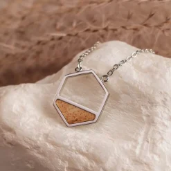 Holzkern Halsketten|Schmuck^Assemblage Halskette