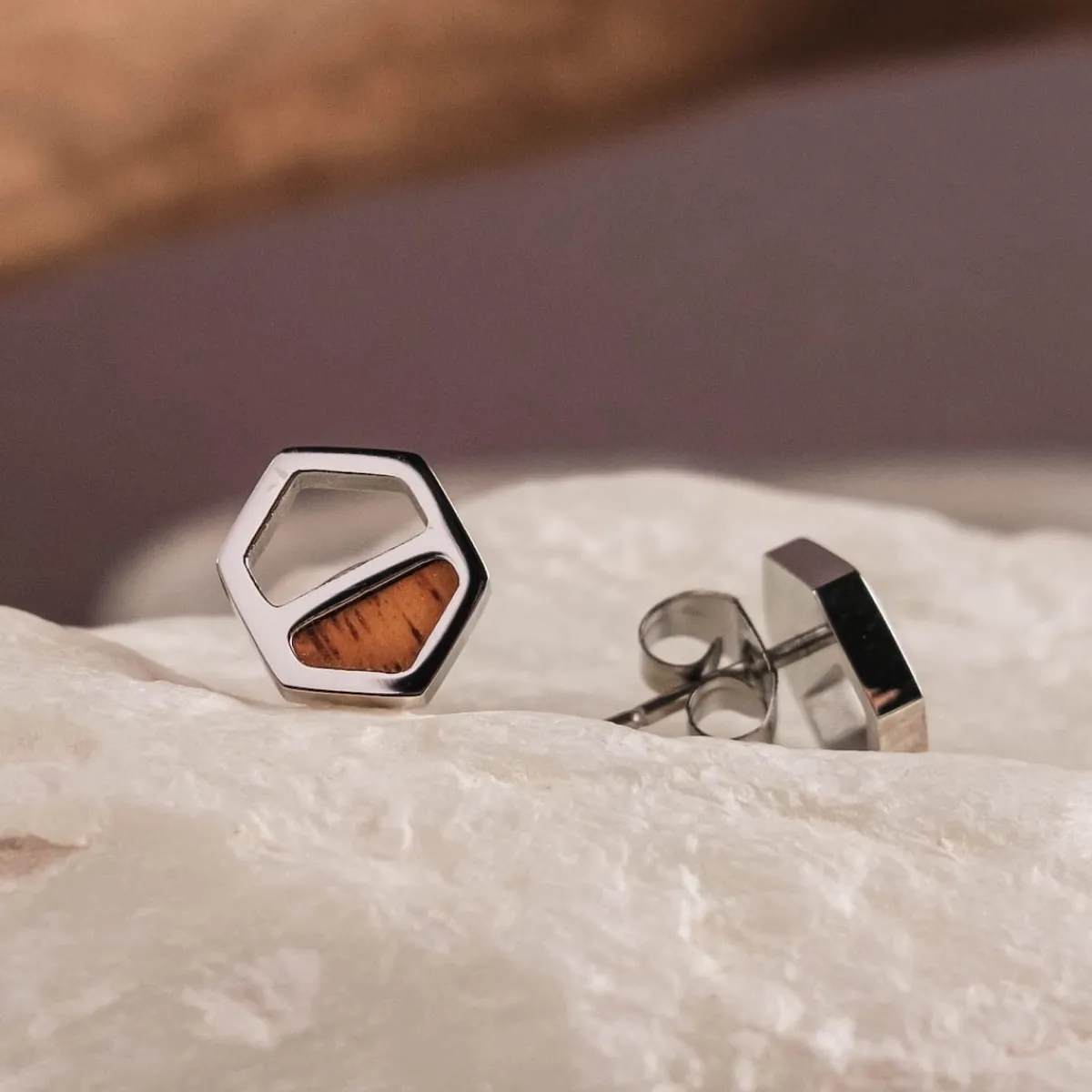 Holzkern Ohrringe|Schmuck^Assemblage Ohrringe