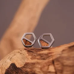 Holzkern Ohrringe|Schmuck^Assemblage Ohrringe