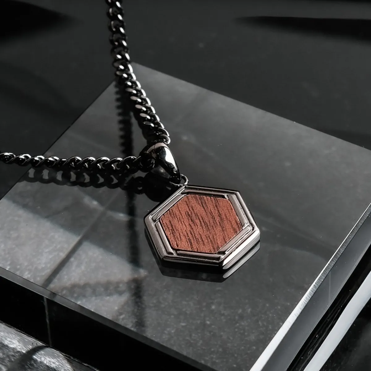 Holzkern Halsketten|Schmuck^Axis Halskette