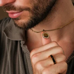 Holzkern Halsketten|Schmuck^Axis Halskette
