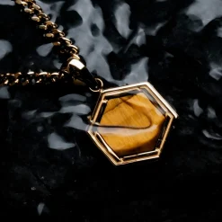 Holzkern Halsketten|Schmuck^Axis Halskette