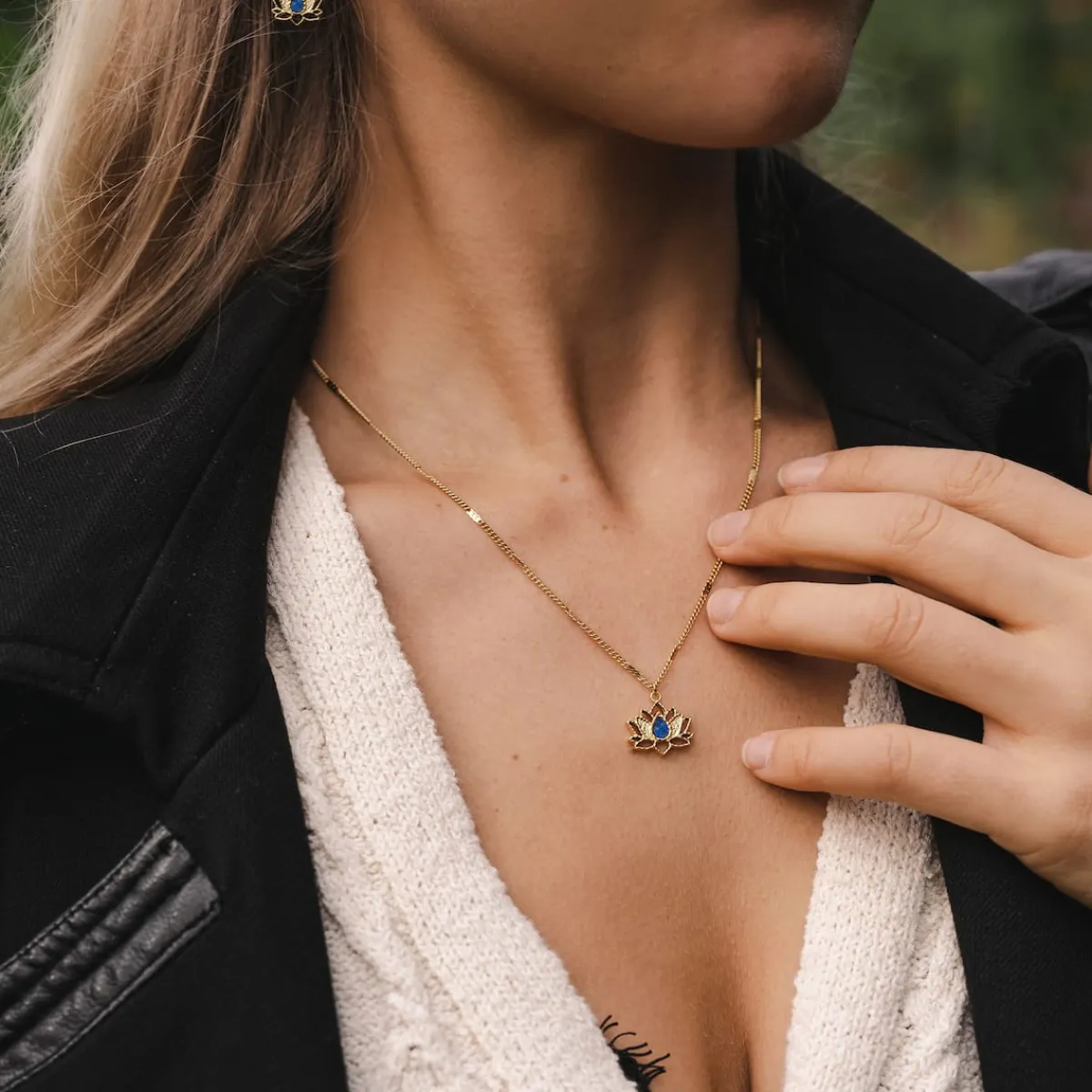 Holzkern Halsketten|Schmuck^Balance Halskette