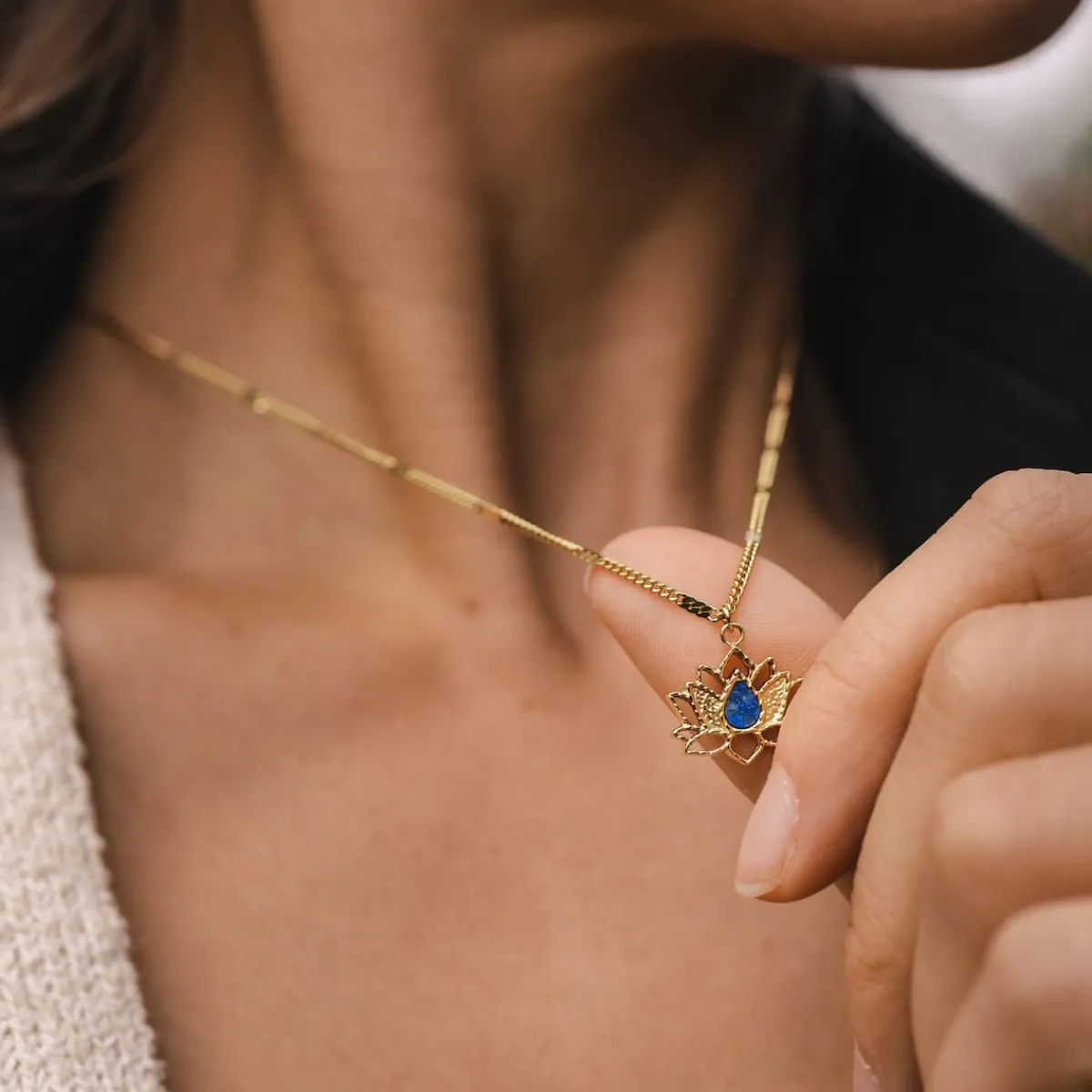 Holzkern Halsketten|Schmuck^Balance Halskette