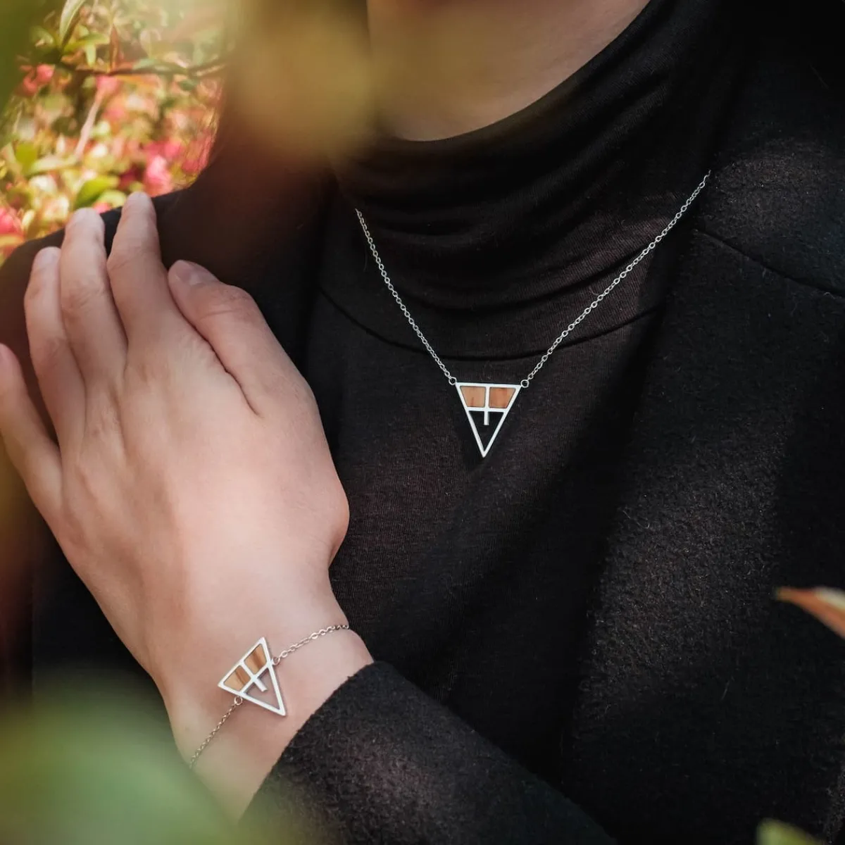 Holzkern Halsketten|Schmuck^Chiaroscuro Halskette