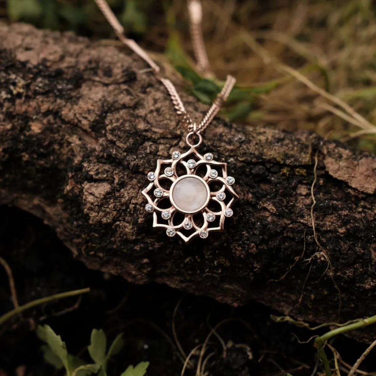 Holzkern Halsketten|Schmuck^Composition Gem Halskette