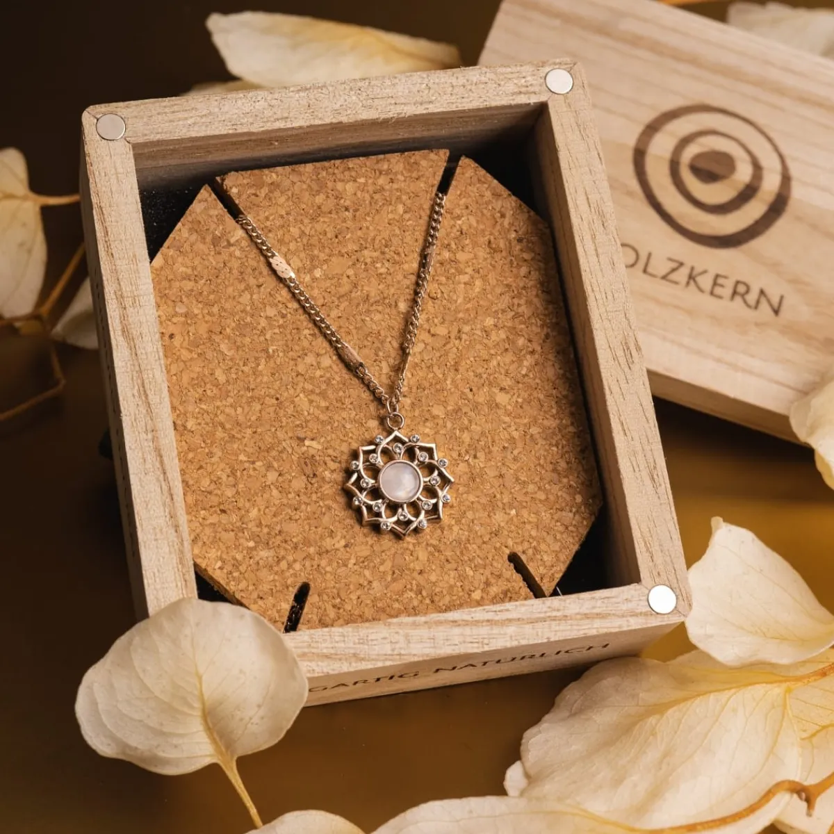 Holzkern Halsketten|Schmuck^Composition Gem Halskette