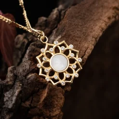 Holzkern Halsketten|Schmuck^Composition Gem Halskette