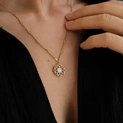 Holzkern Halsketten|Schmuck^Composition Gem Halskette