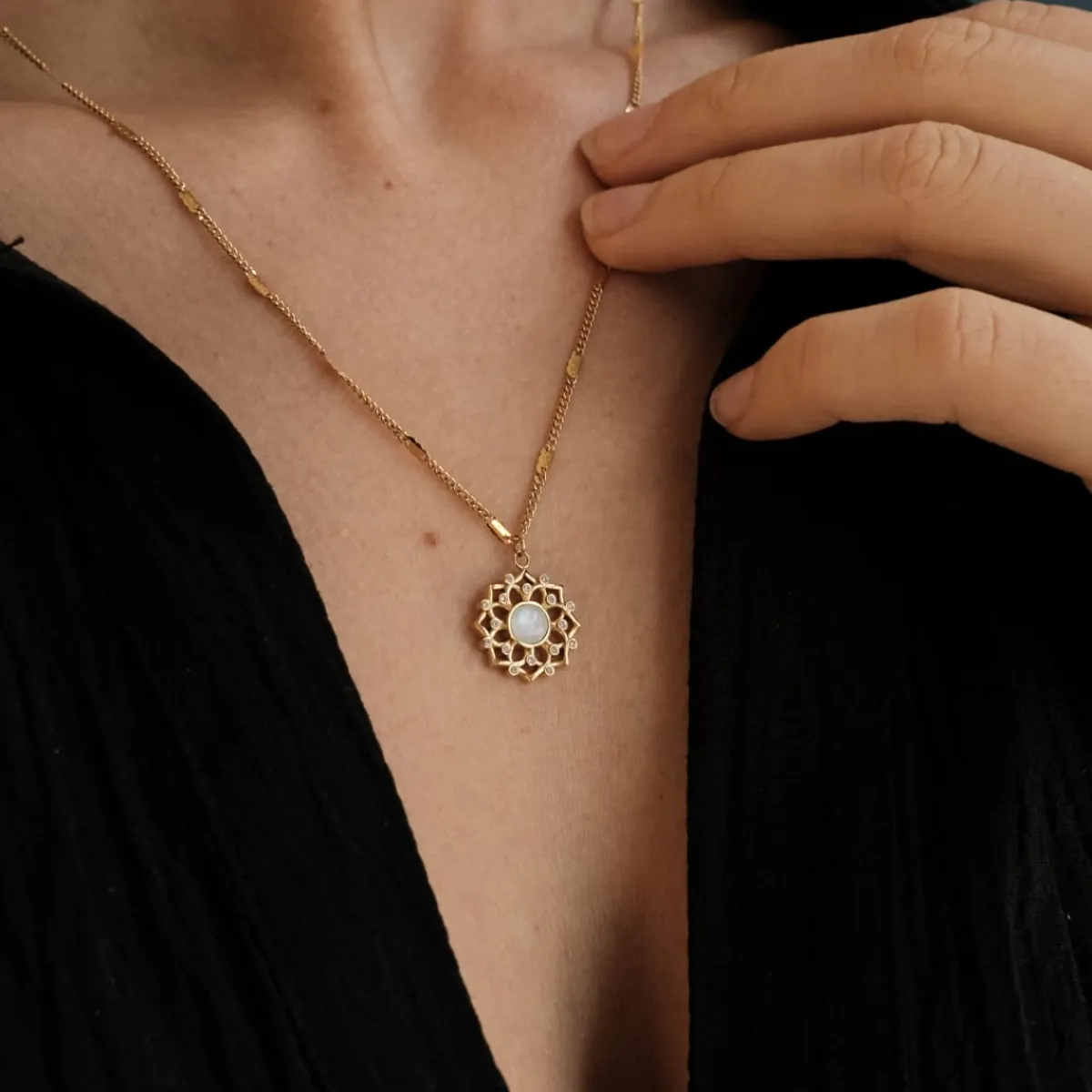 Holzkern Halsketten|Schmuck^Composition Gem Halskette