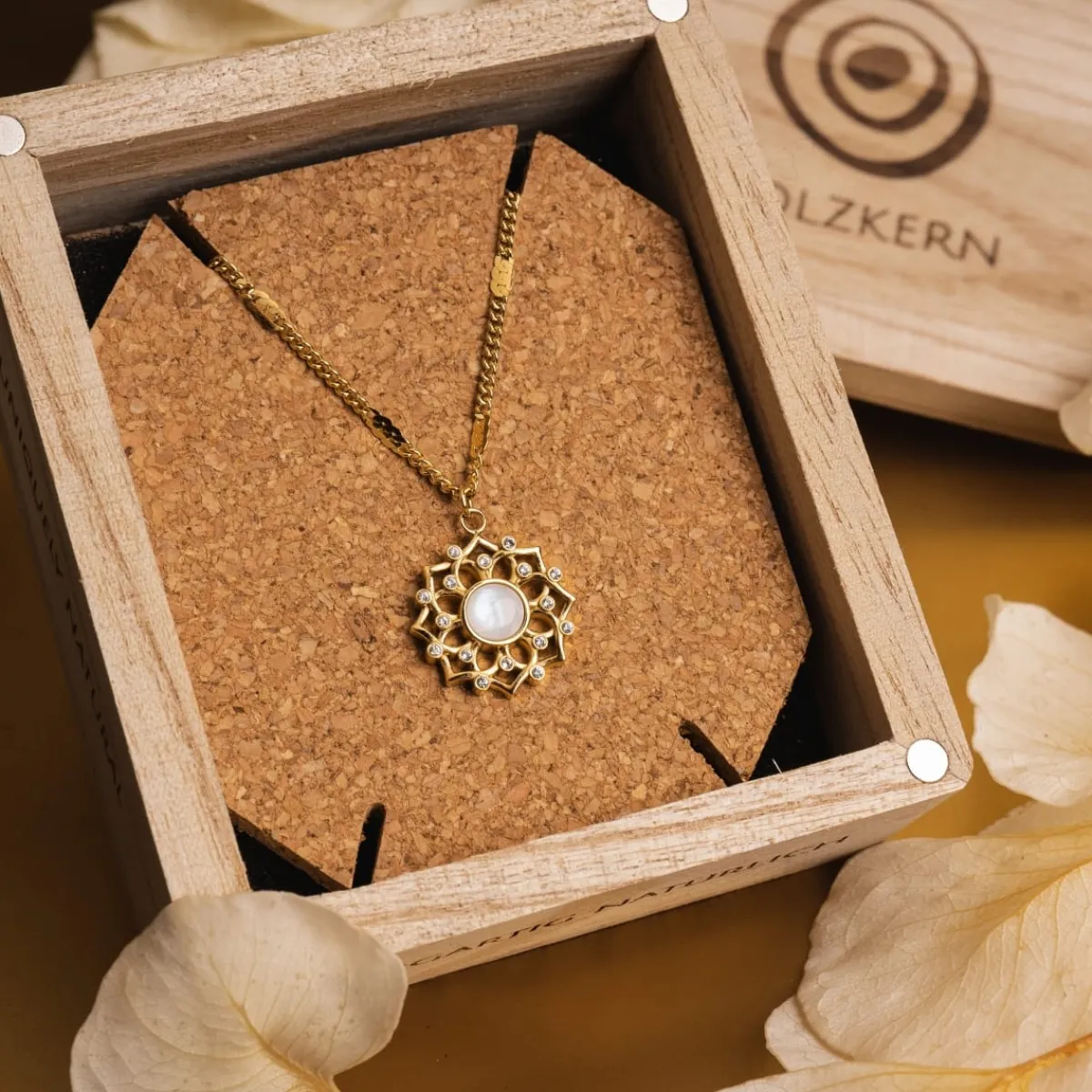 Holzkern Halsketten|Schmuck^Composition Gem Halskette