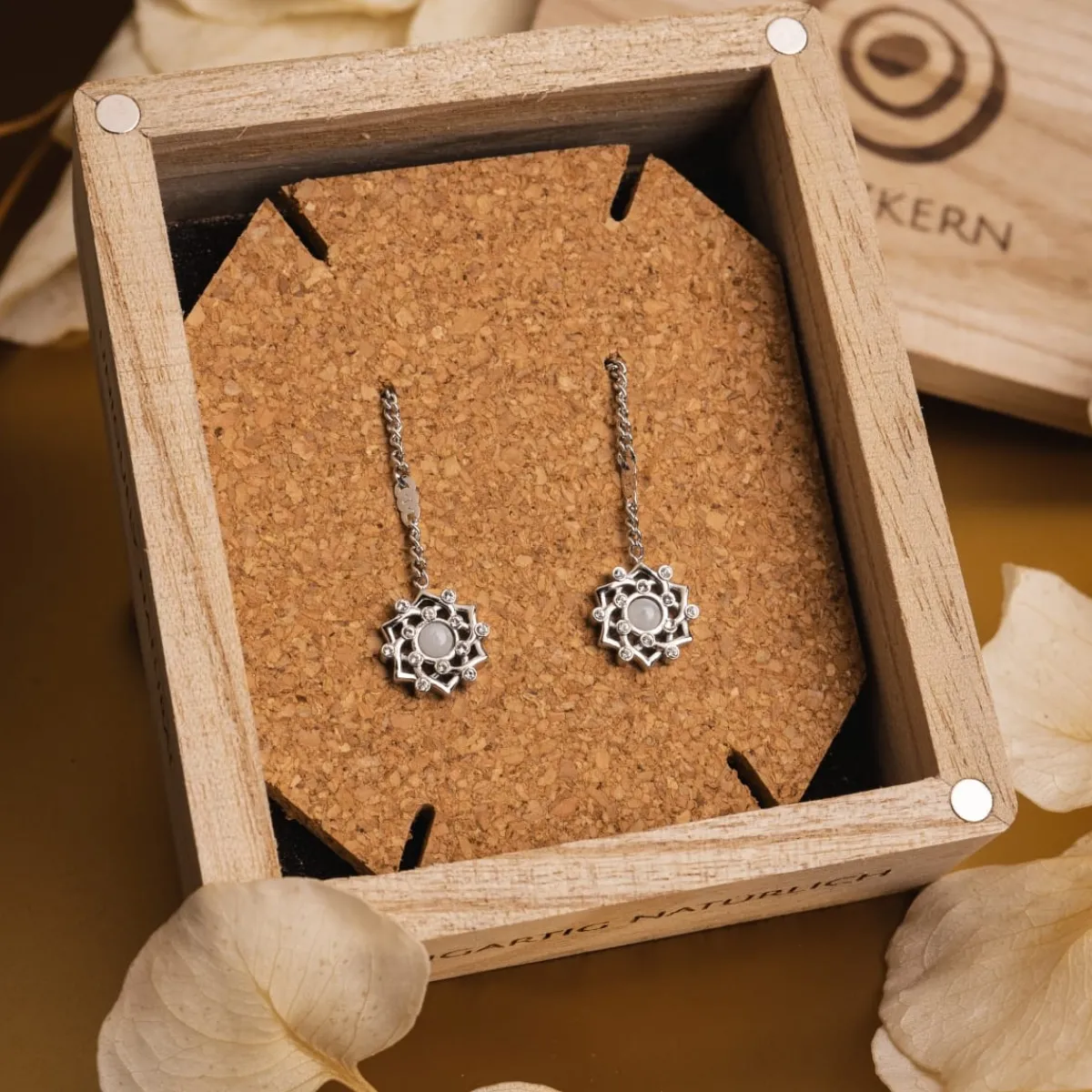 Holzkern Ohrringe|Schmuck^Composition Gem Ohrringe