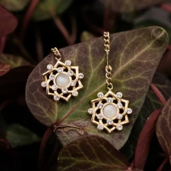 Holzkern Ohrringe|Schmuck^Composition Gem Ohrringe