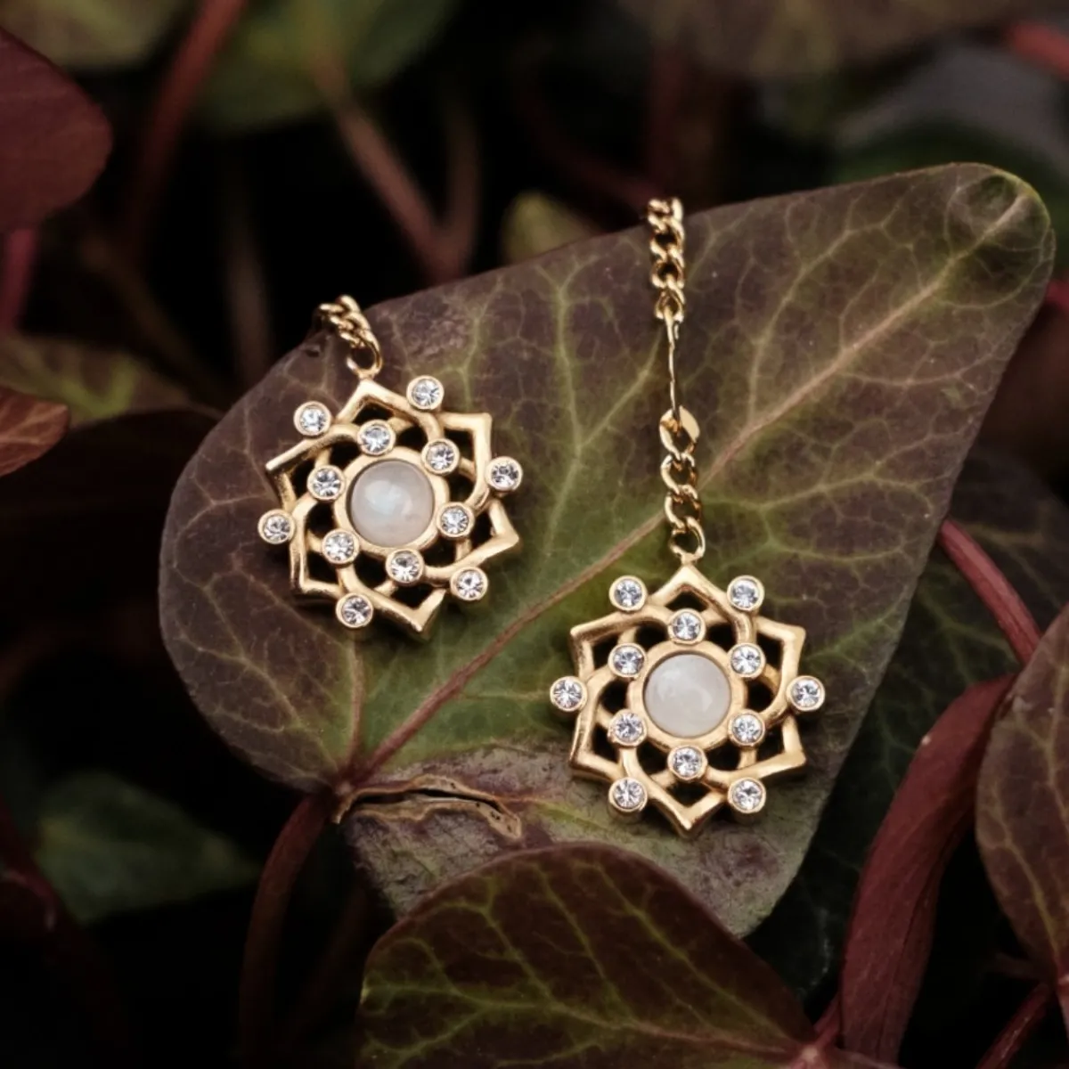Holzkern Ohrringe|Schmuck^Composition Gem Ohrringe