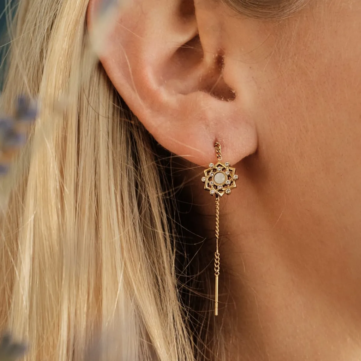 Holzkern Ohrringe|Schmuck^Composition Gem Ohrringe