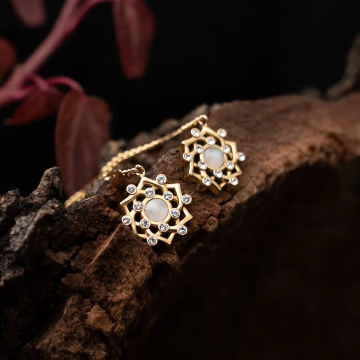 Holzkern Ohrringe|Schmuck^Composition Gem Ohrringe