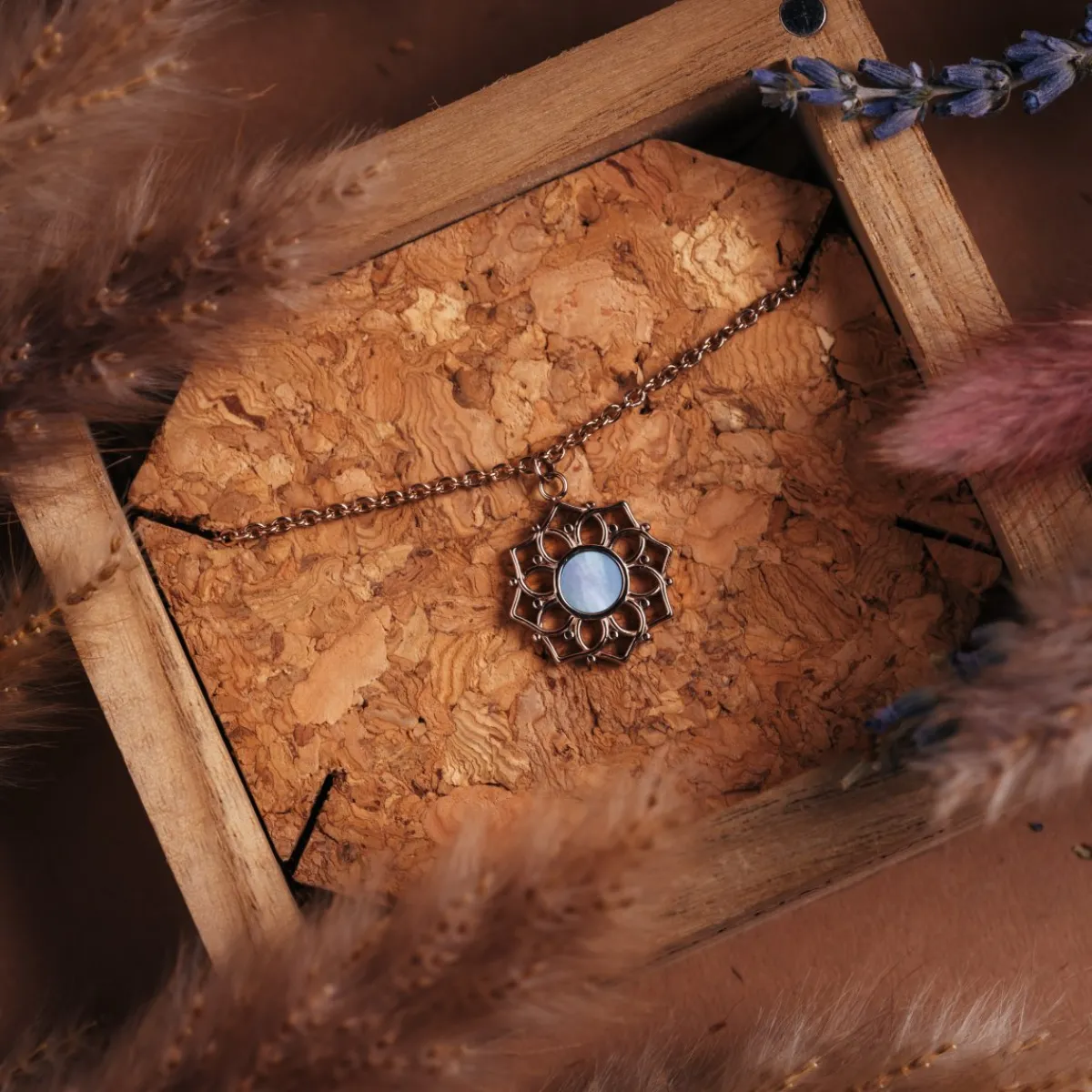 Holzkern Halsketten|Schmuck^Composition Halskette