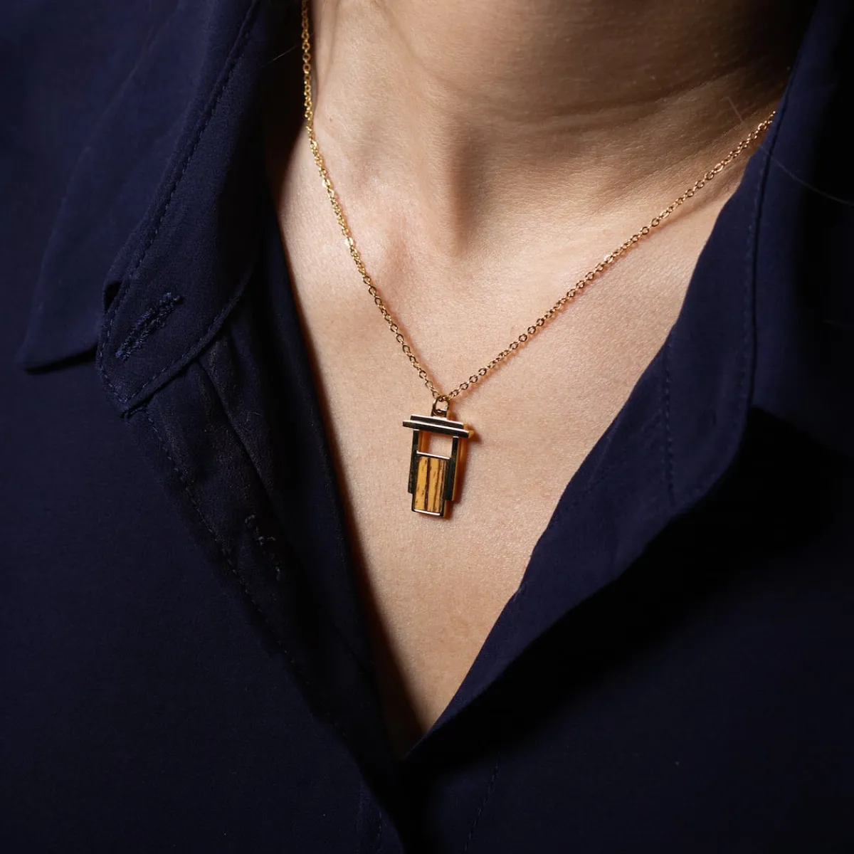 Holzkern Halsketten|Schmuck^Contour Halskette