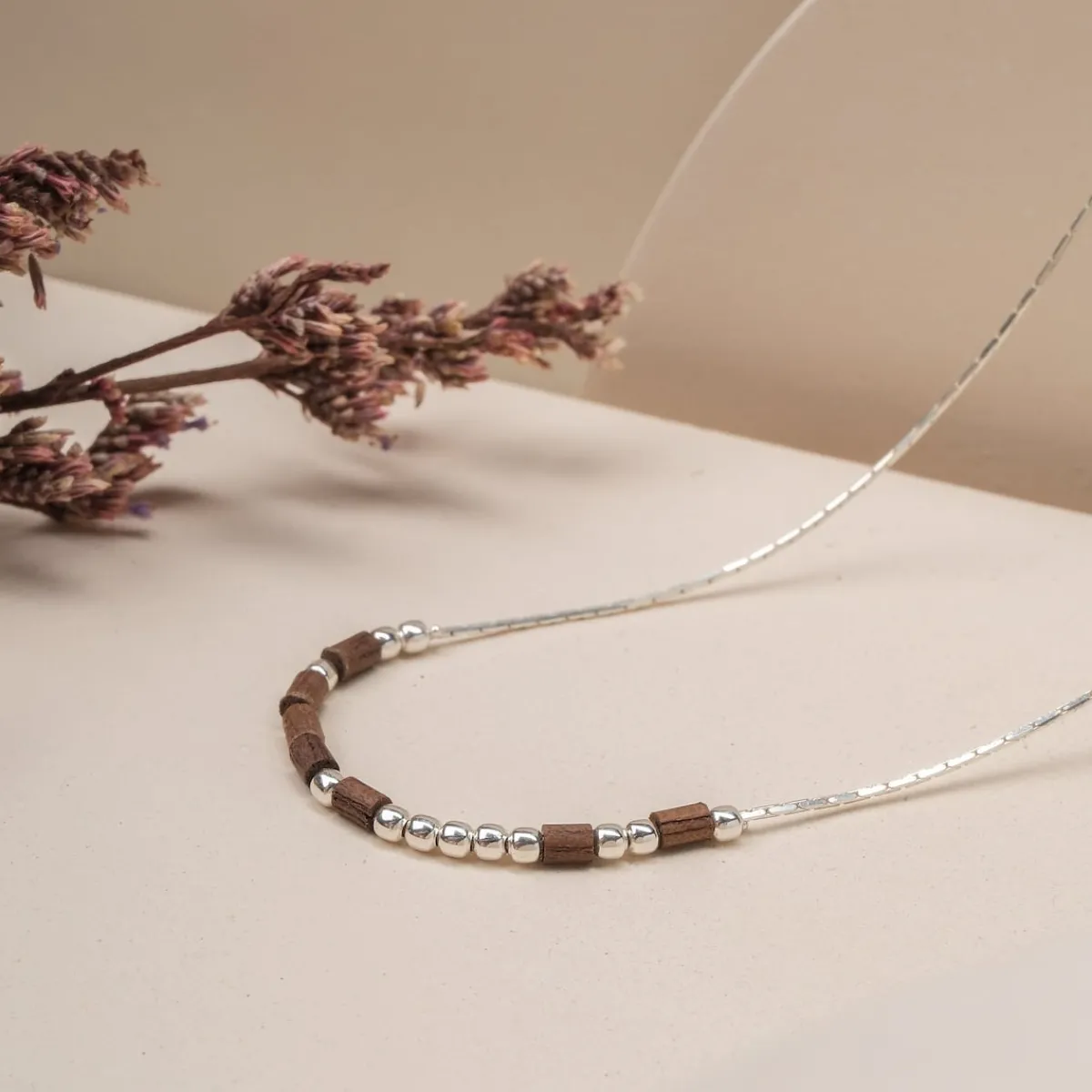 Holzkern Halsketten|Schmuck^Everforever Halskette