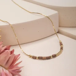 Holzkern Halsketten|Schmuck^Everforever Halskette