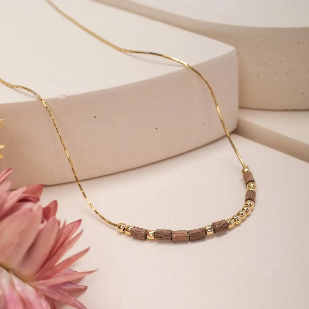 Holzkern Halsketten|Schmuck^Everforever Halskette