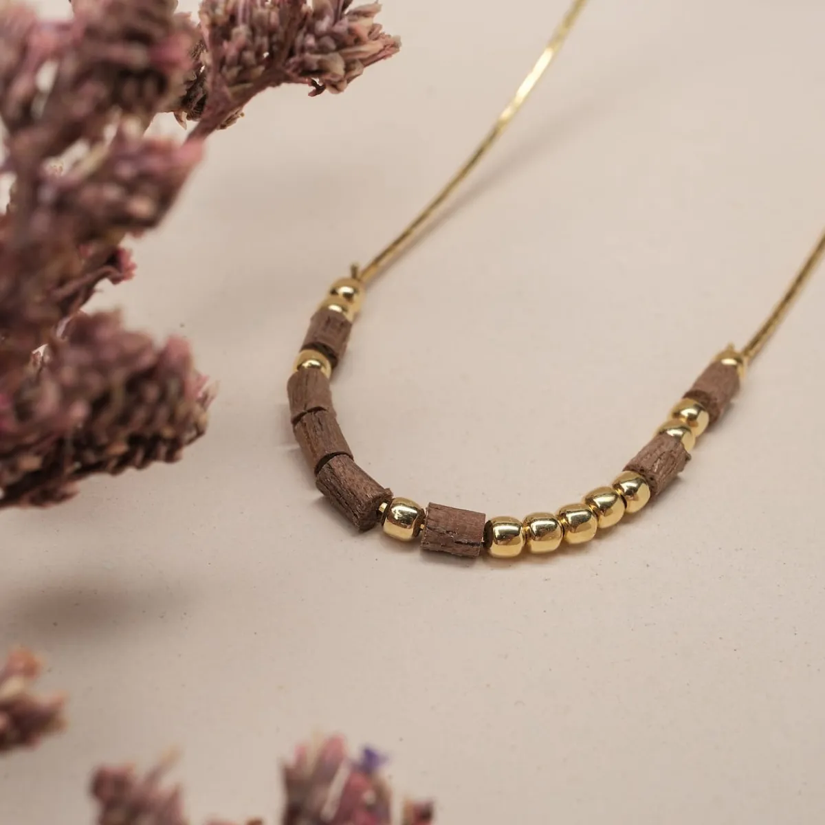 Holzkern Halsketten|Schmuck^Everforever Halskette