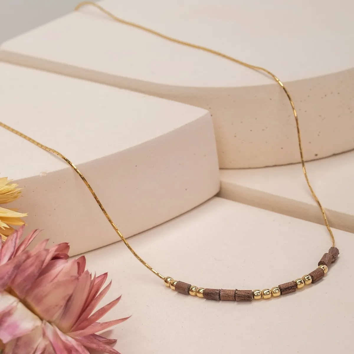 Holzkern Halsketten|Schmuck^Familytie Halskette