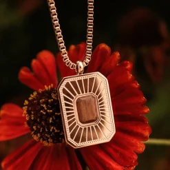 Holzkern Halsketten|Schmuck^Frame Art Halskette